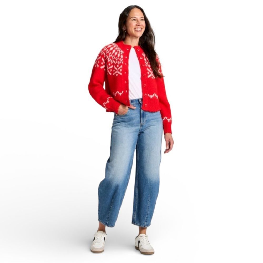UNIVERSAL THREADS Merriment cardigan sweater red large NWT Women’s